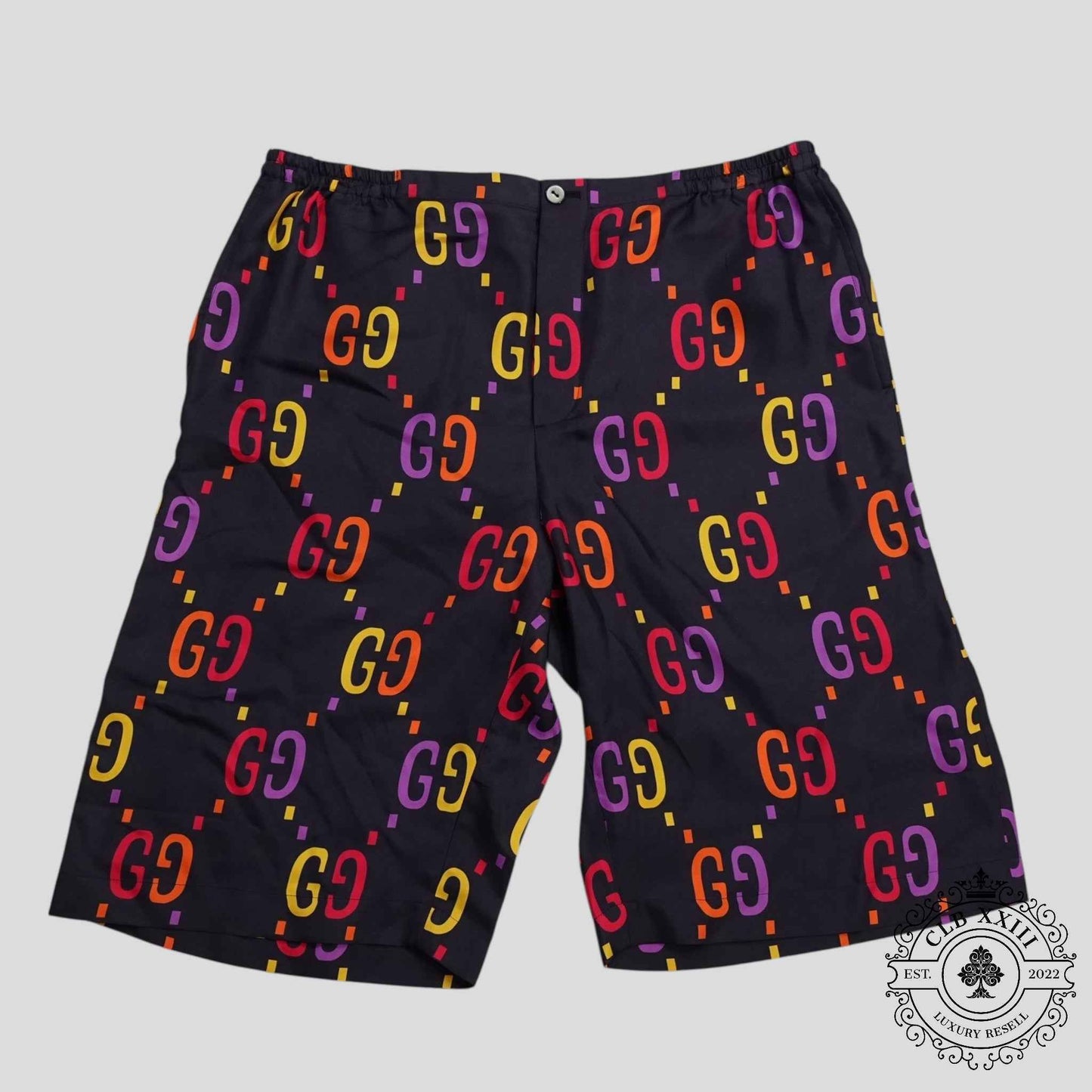 Gucci Jumbo GG Silk Shorts in Blue