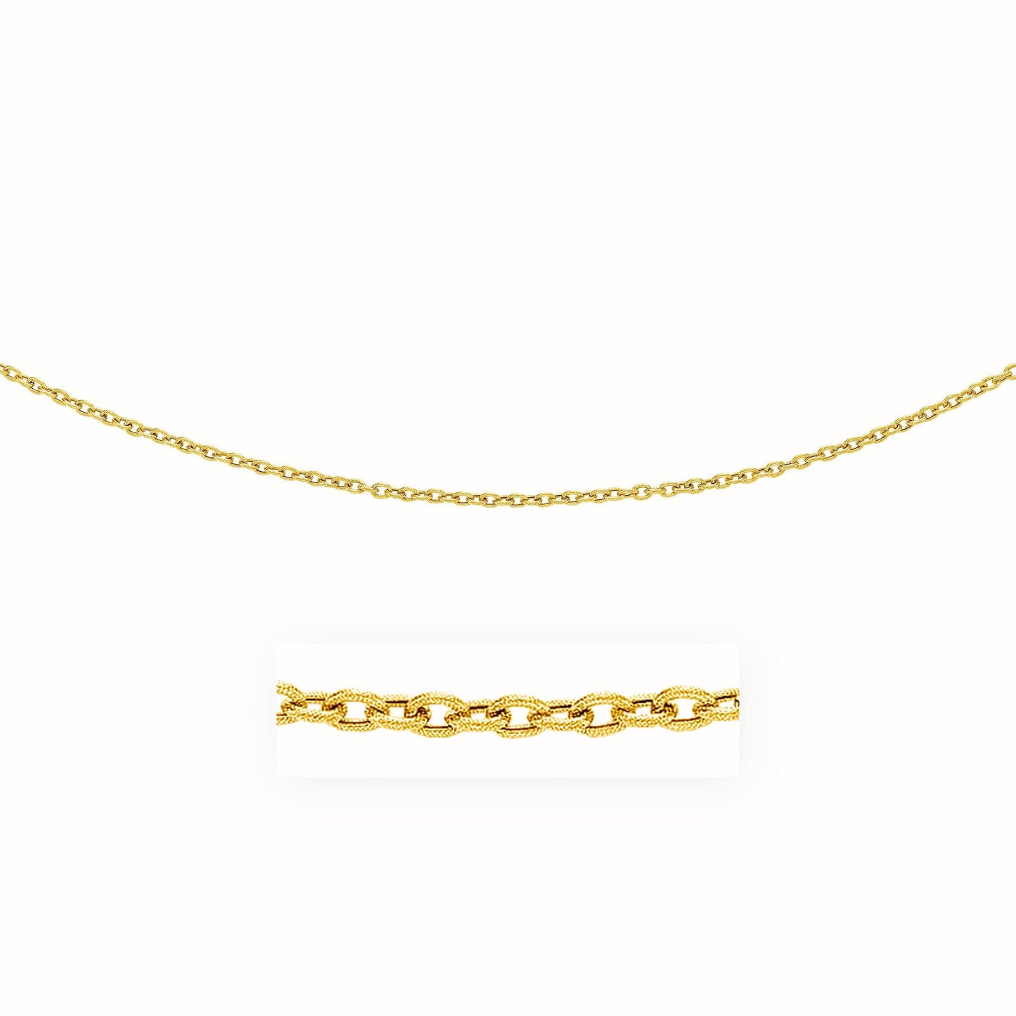 14k Yellow Gold Pendant Chain with Textured Links (3.3 mm)