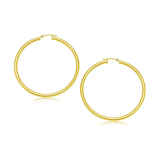 14k Yellow Gold Polished Hoop Earrings 30 mm