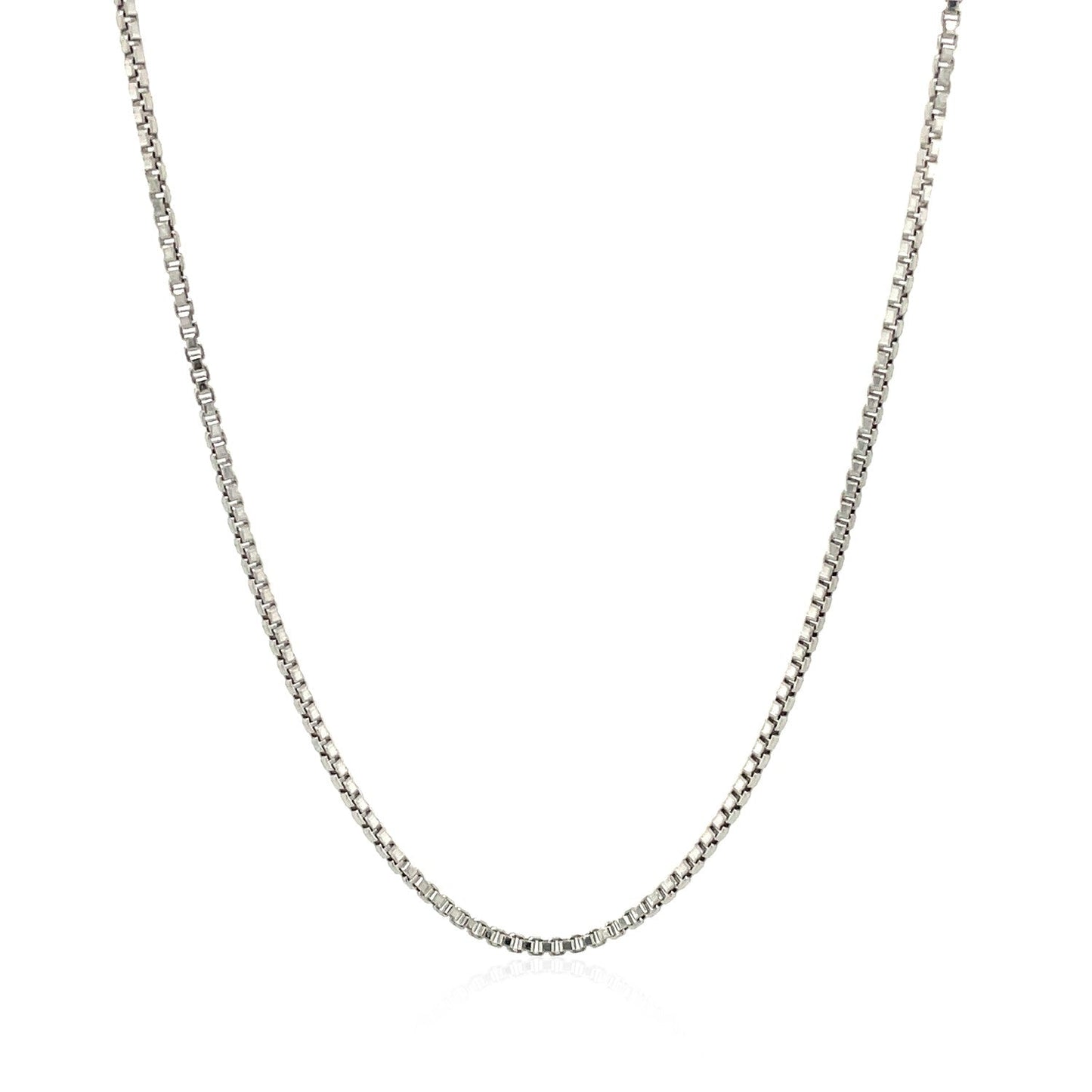 Sterling Silver Rhodium Plated Box Chain 1.3mm