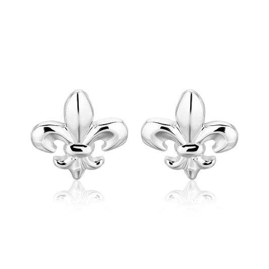 Sterling Silver Fluer De Lis Earrings