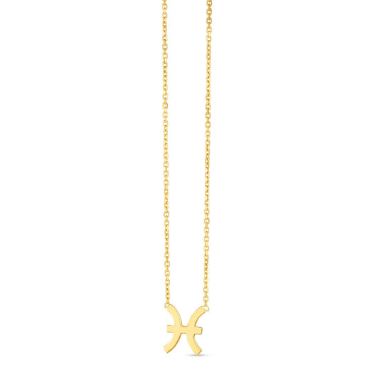14K Yellow Gold Pisces Necklace