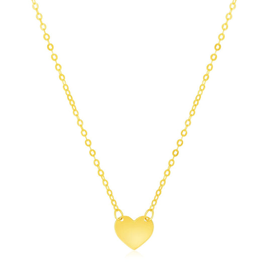 14k Yellow Gold Polished Mini Heart Necklace