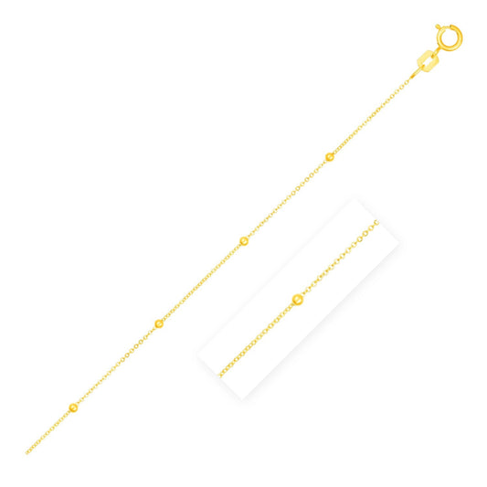 Bead Links Saturn Chain in 14k Yellow Gold (1.80 mm)