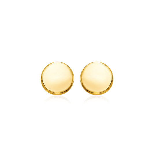 14k Yellow Gold Polished Round Post Earrings