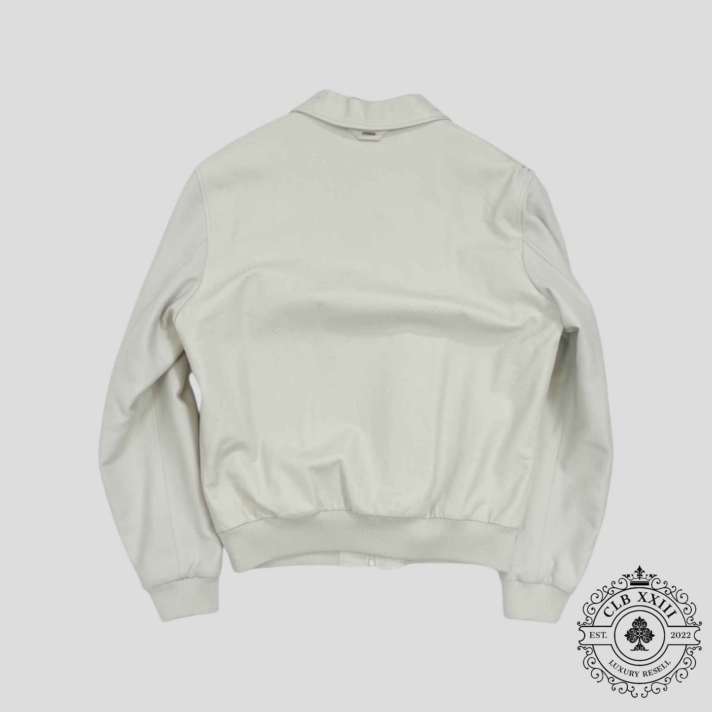 Louis Vuitton LVSE Debossed Monogram Mix Leather Jacket in White