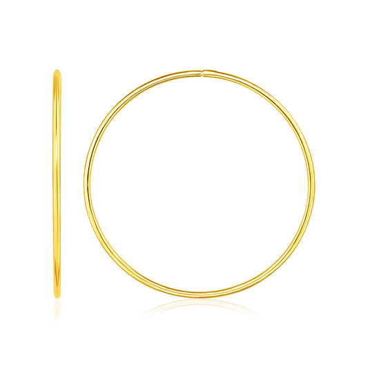 Endless Hoop Style Earring in 14K Yellow Gold