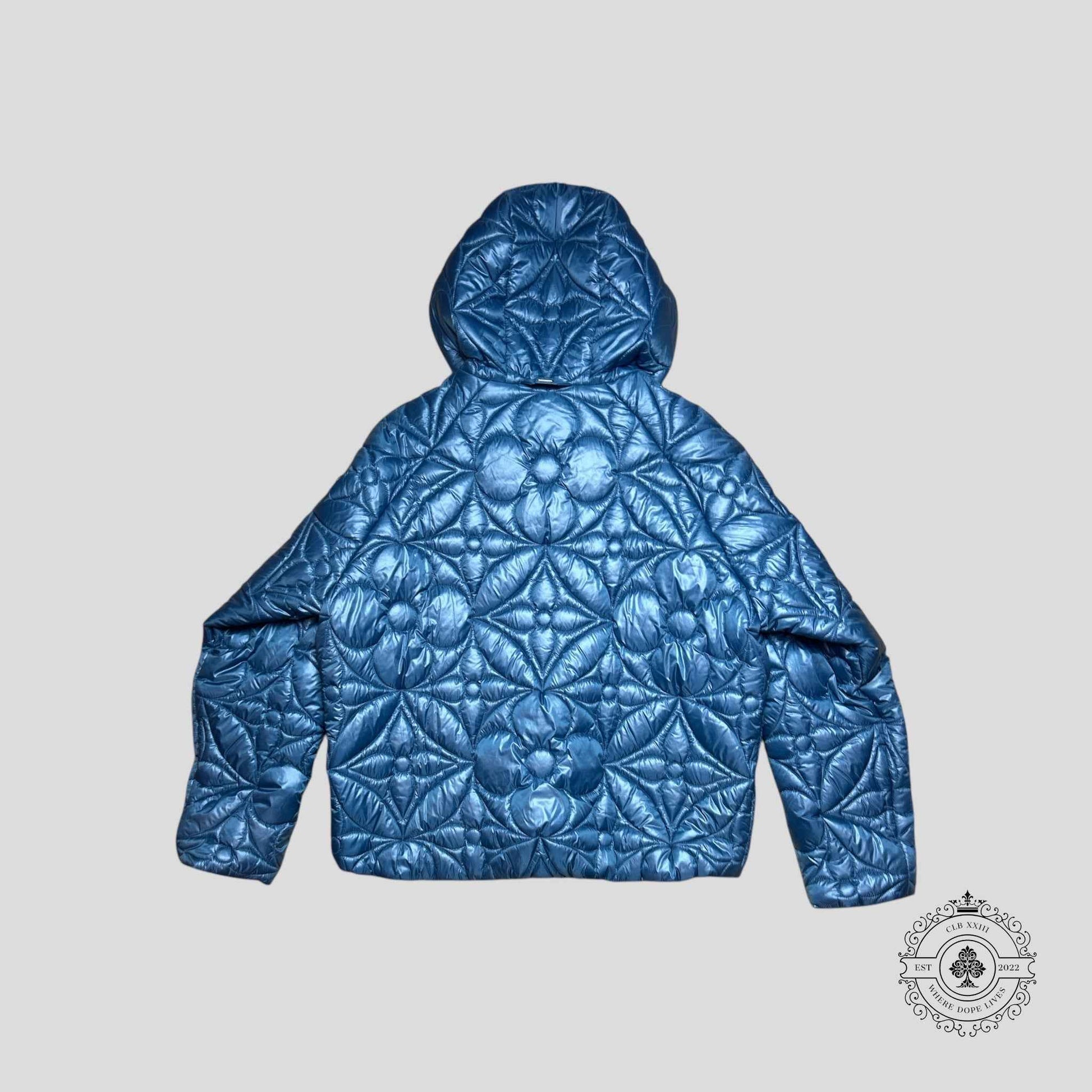 Louis Vuitton LVSE Flower Quilted Hoodie Jacket in Blue