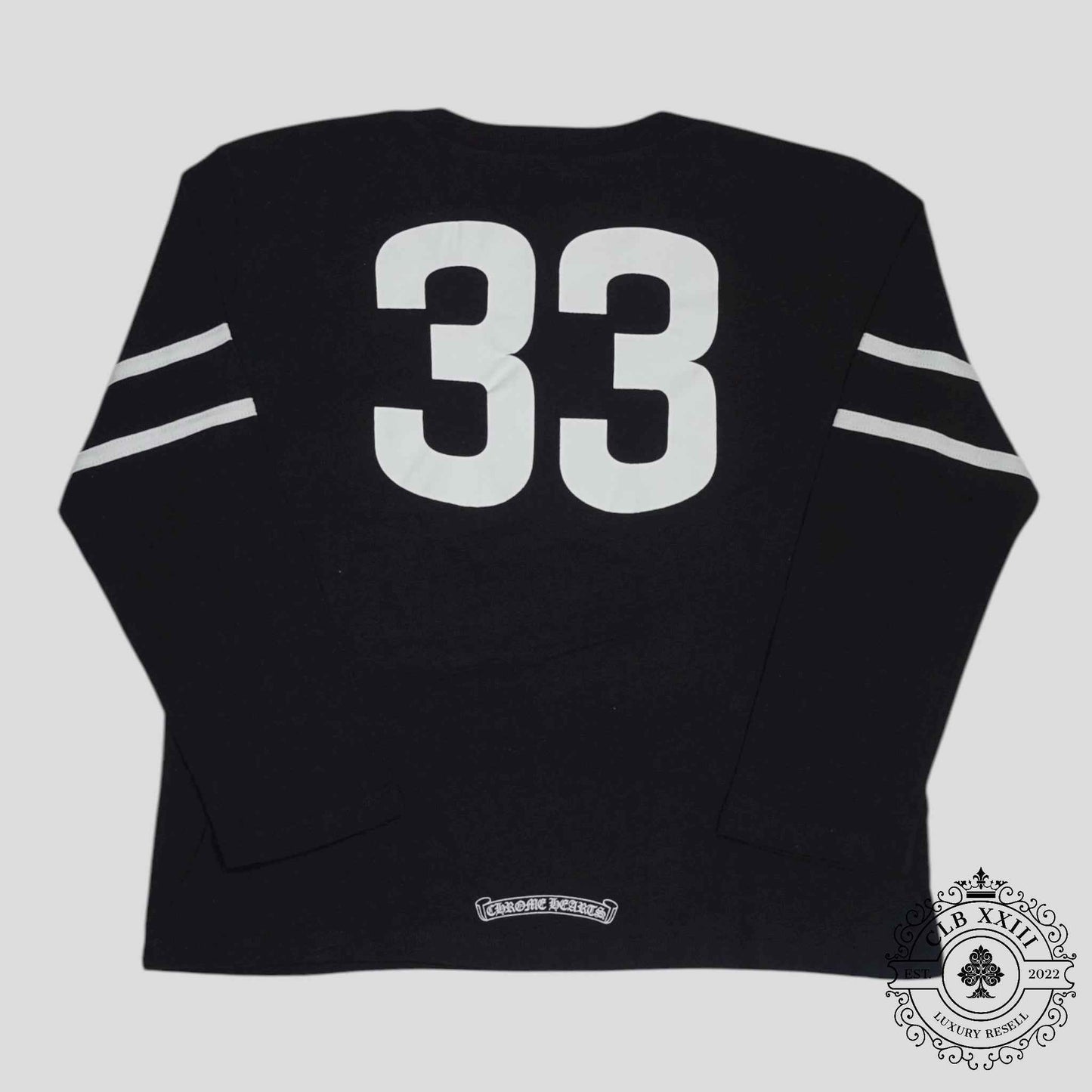 Chrome Hearts 33 Horseshoe Logo Women's Long Sleeve Tee in Black