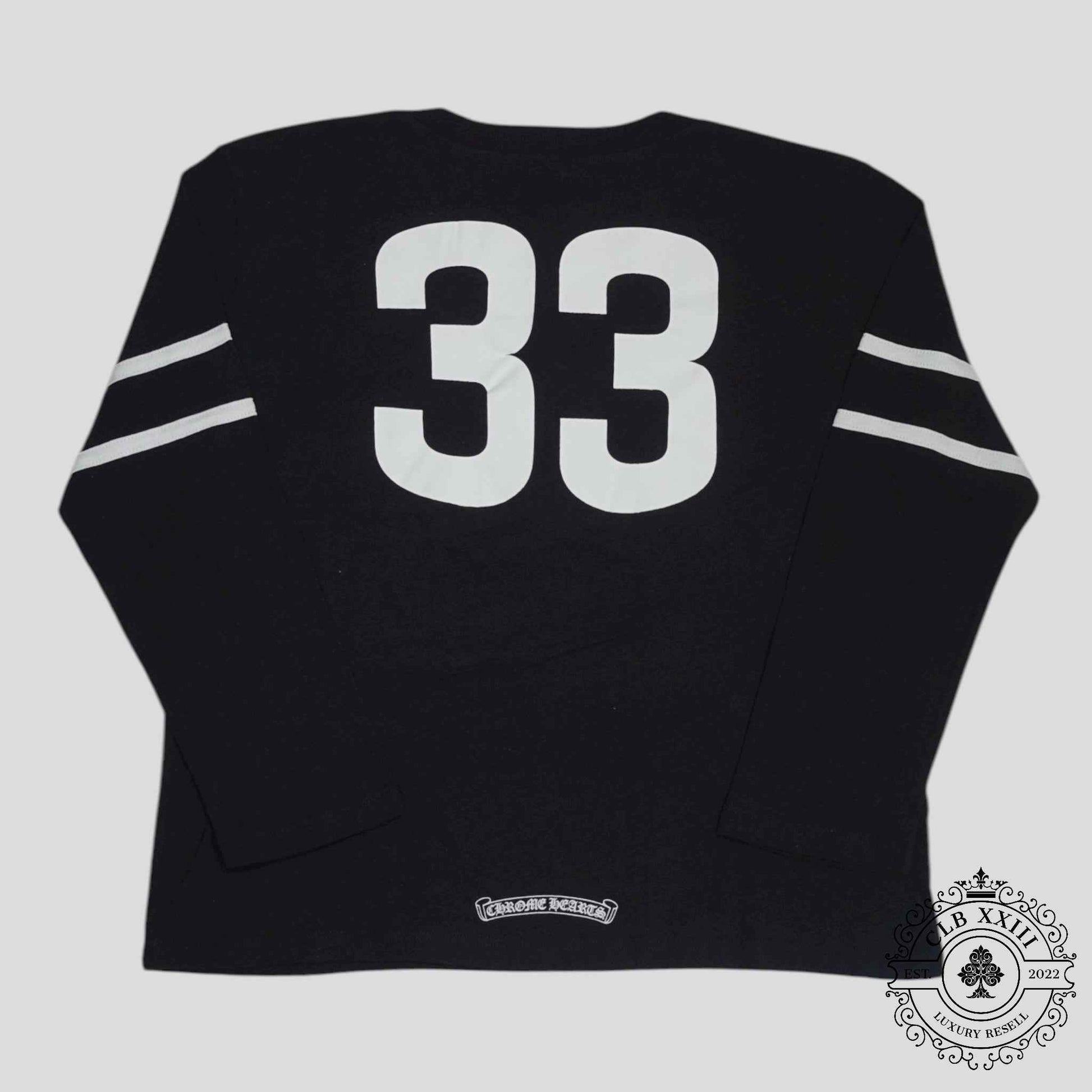 Chrome Hearts 33 Horseshoe Logo Women's Long Sleeve Tee in Black