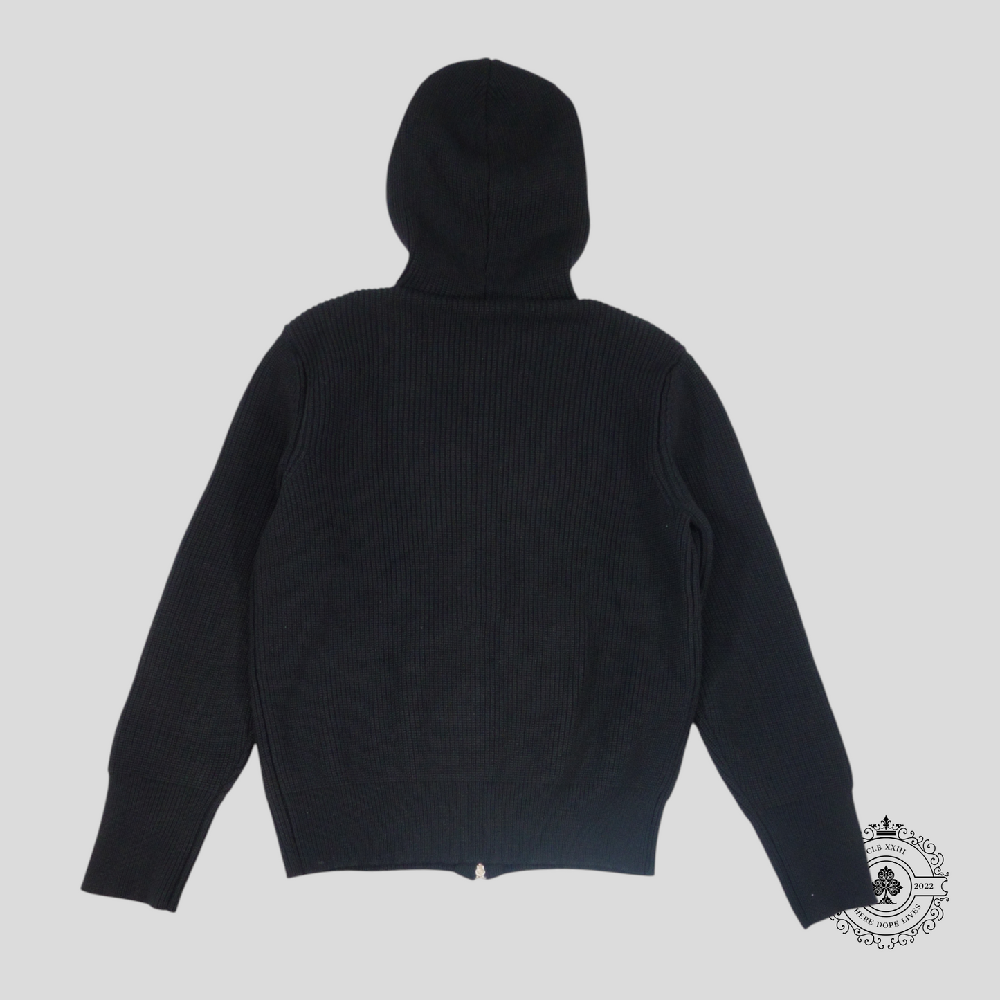 Chrome Hearts Cashmere Cross Patch Zip Up Hoodie in Black