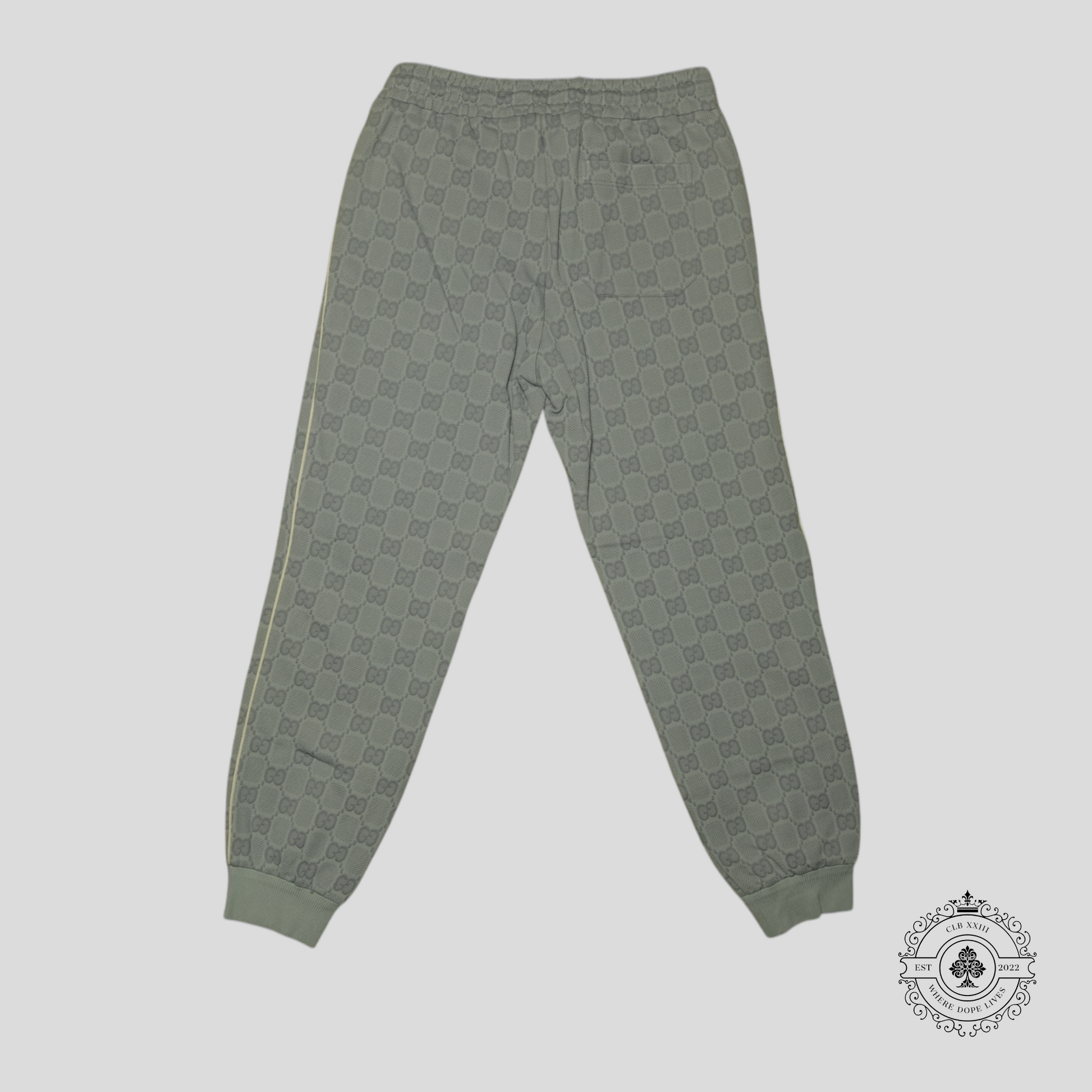 Gucci Tonal Jacquard Track Pants in Light Grey