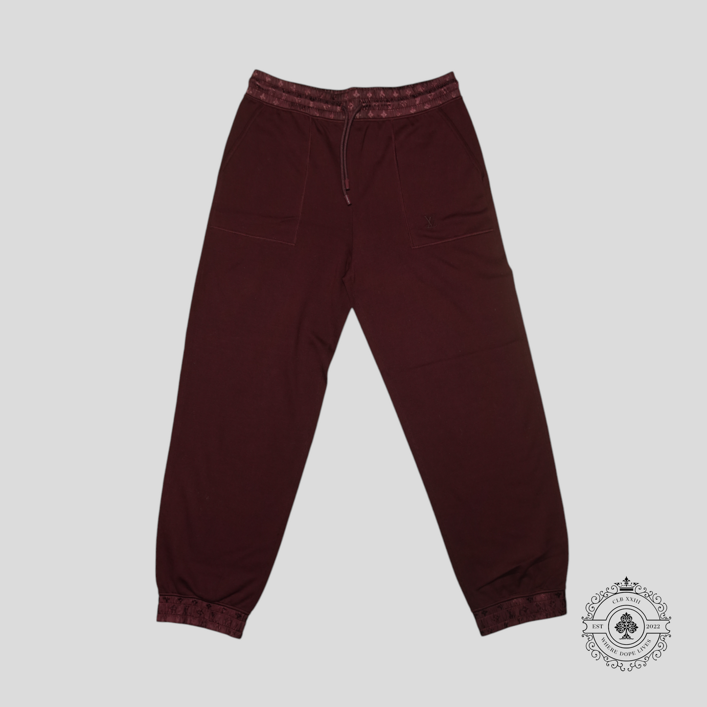 Louis Vuitton Nylon Hybrid Jog Pants in Maroon