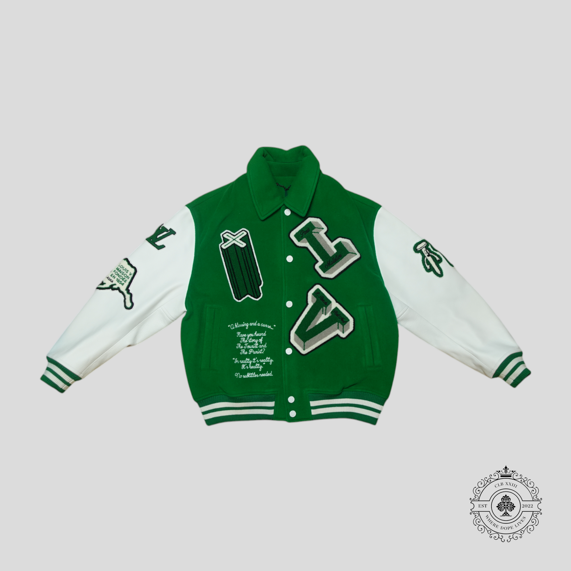 Louis Vuitton Maison Varsity Jacket in Green/White