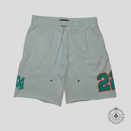 Amiri Oversized 22 Football Shorts in White