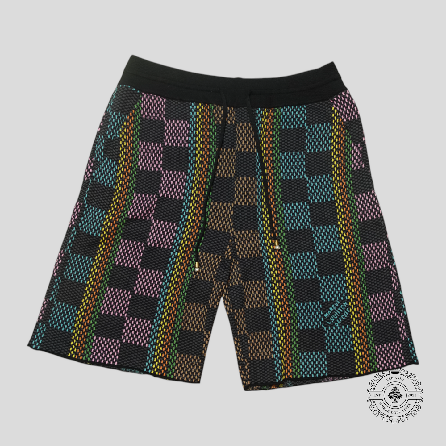 Louis Vuitton Damier Jacquard Shorts in Black/Multicolor