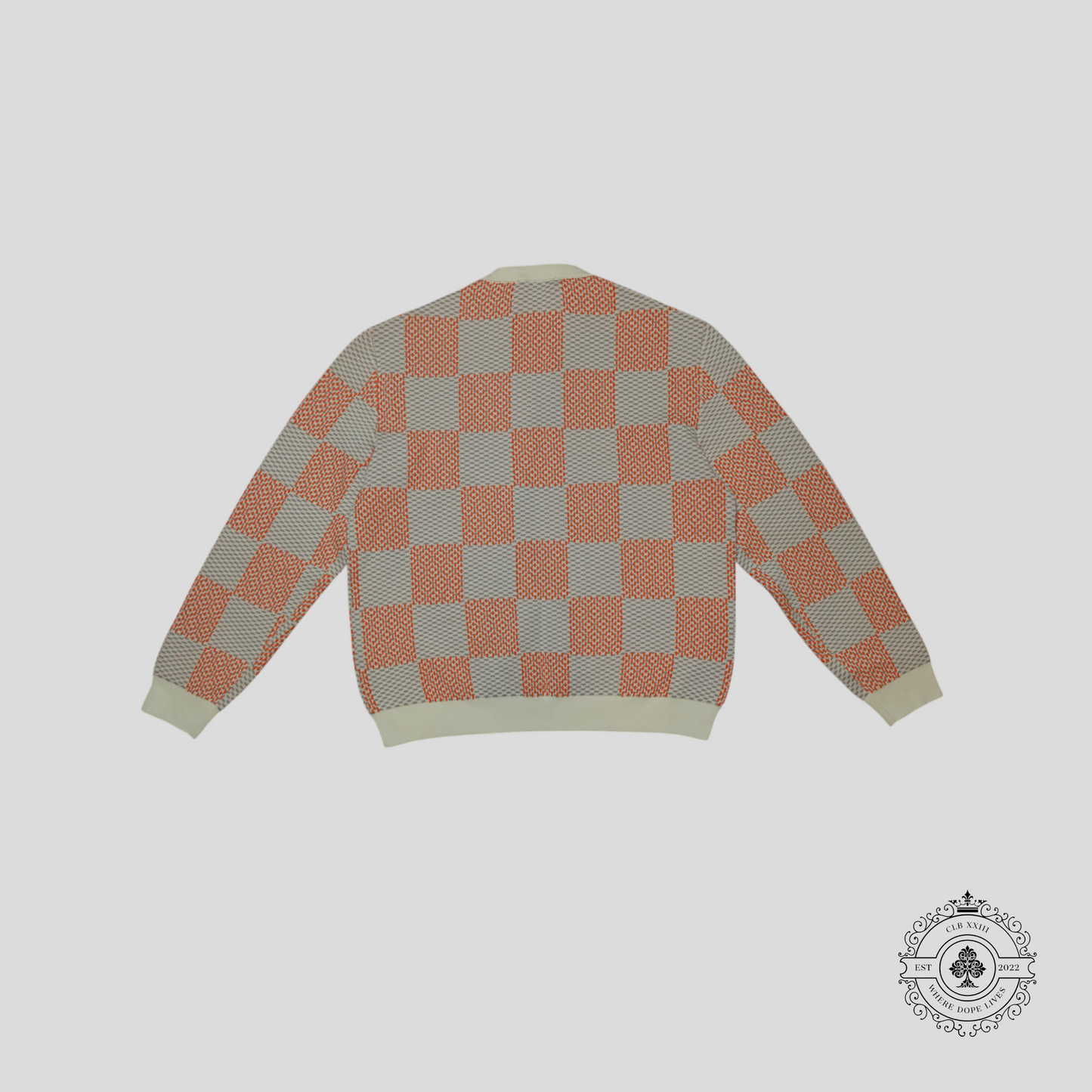 Louis Vuitton Light Damier Tramato Jacquard Pullover in Orange