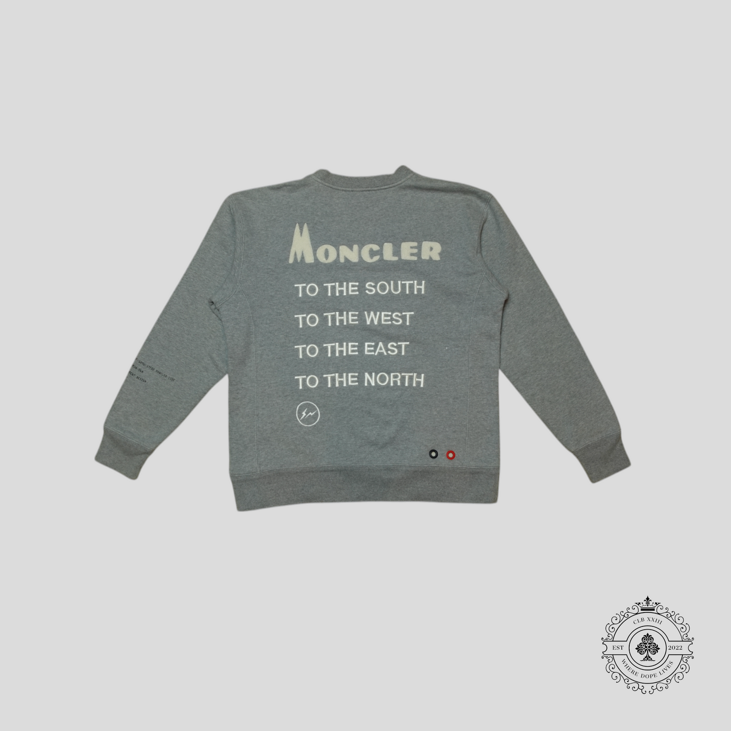 Moncler Genius 7 Moncler Fragment Logo-Embroidered Mélange Loopback Cotton Jersey Sweatshirt in Gray