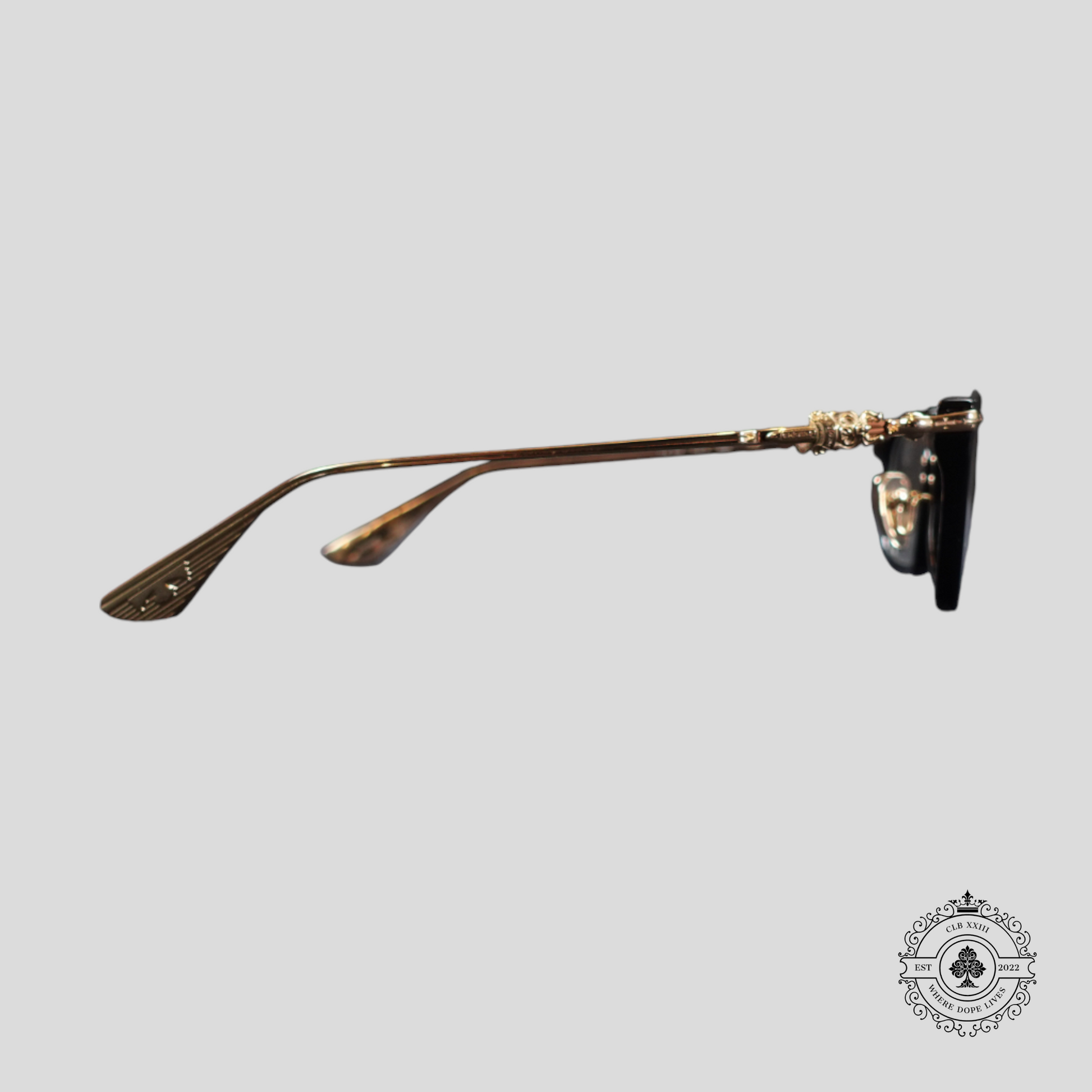 Chrome Hearts Snat Glasses in Black/Gold