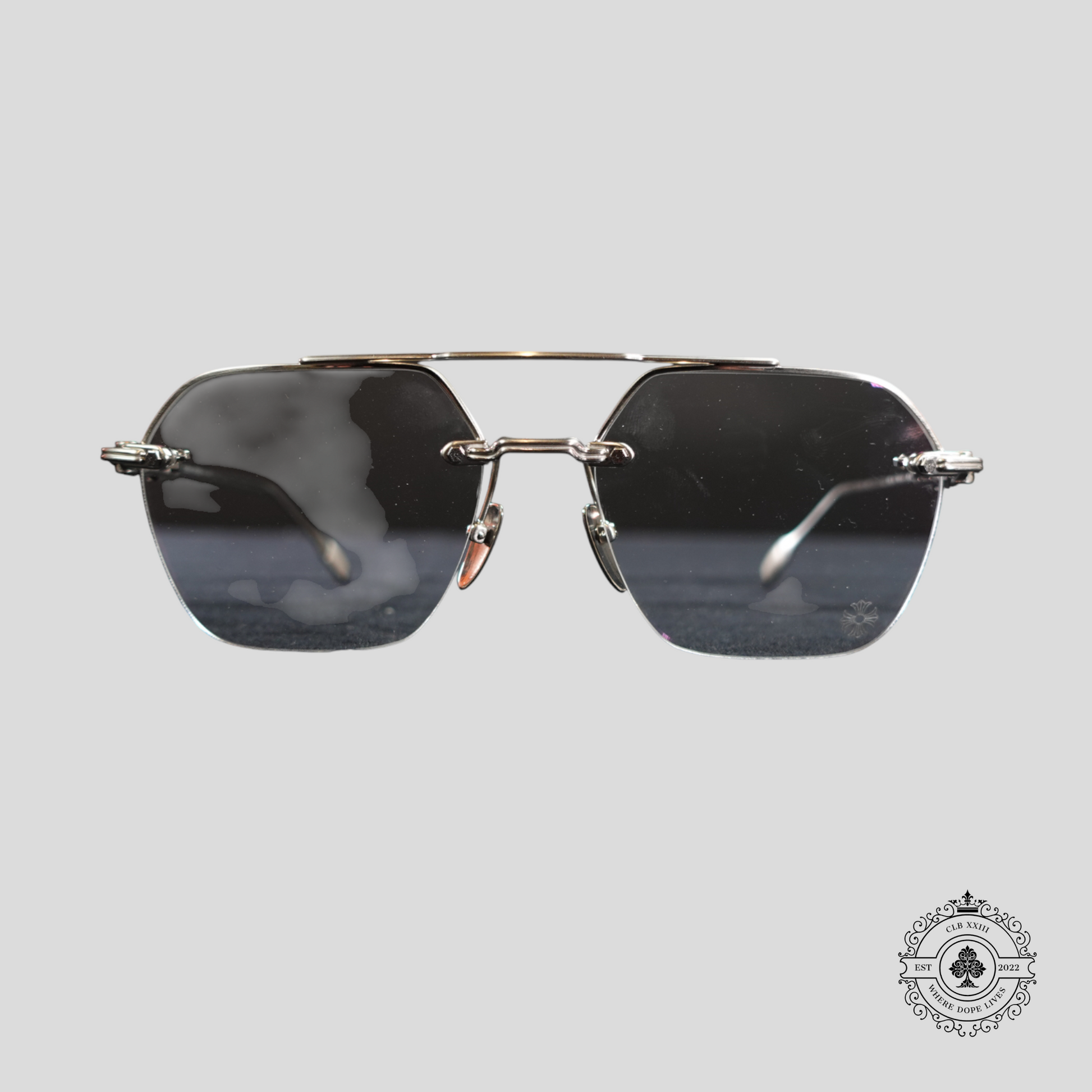 Chrome Hearts Fluid Glasses in Silver