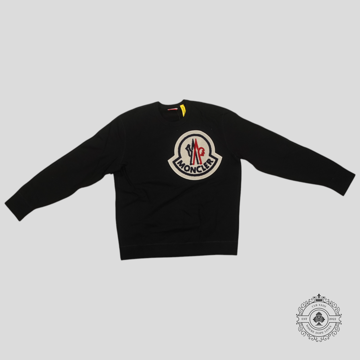 Moncler 1952 Large Logo Patch Crewneck in Black