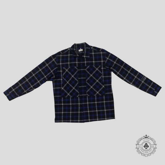 Moncler Genius x Fragment Flannel Overshirt in Blue