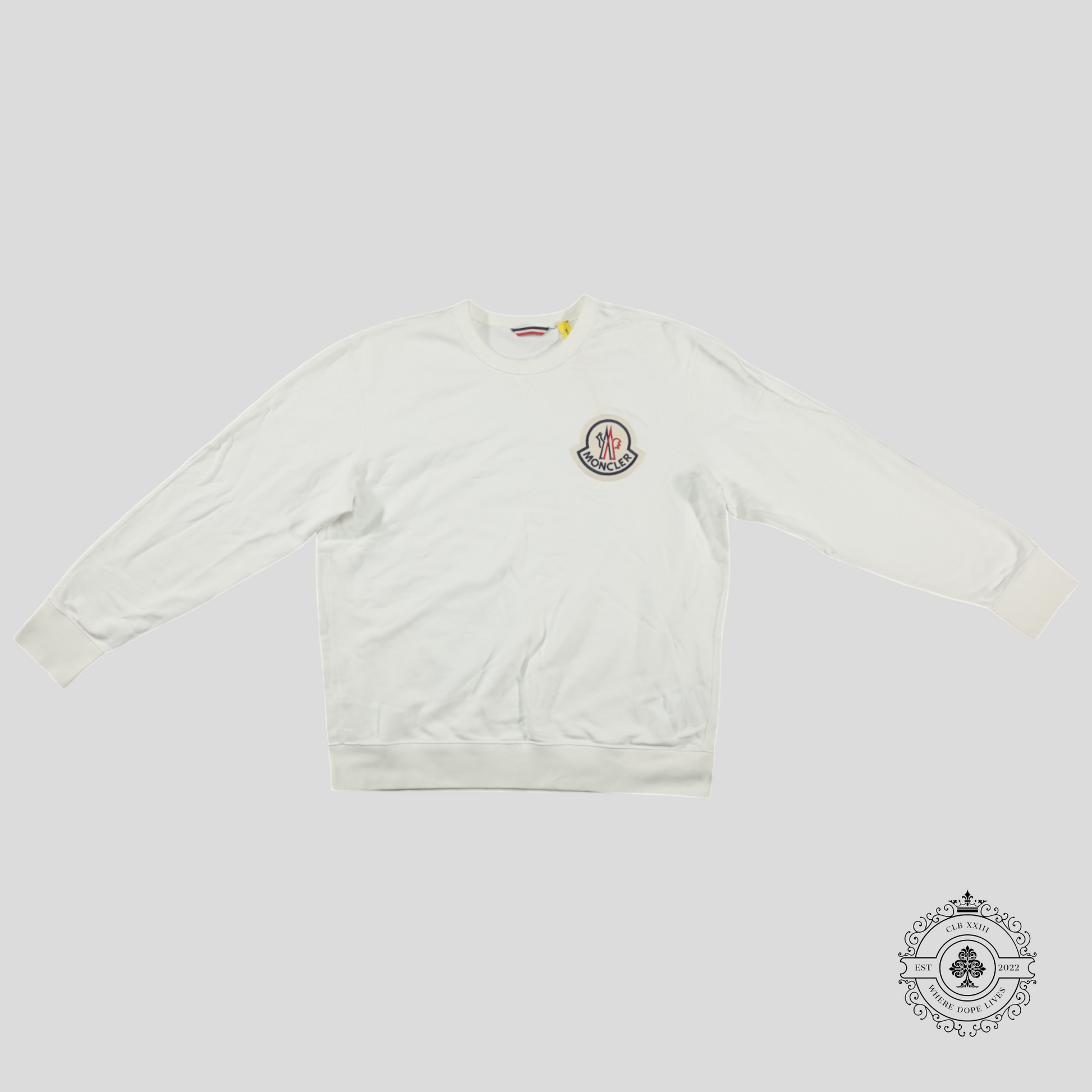Moncler Logo Patch Crewneck in White