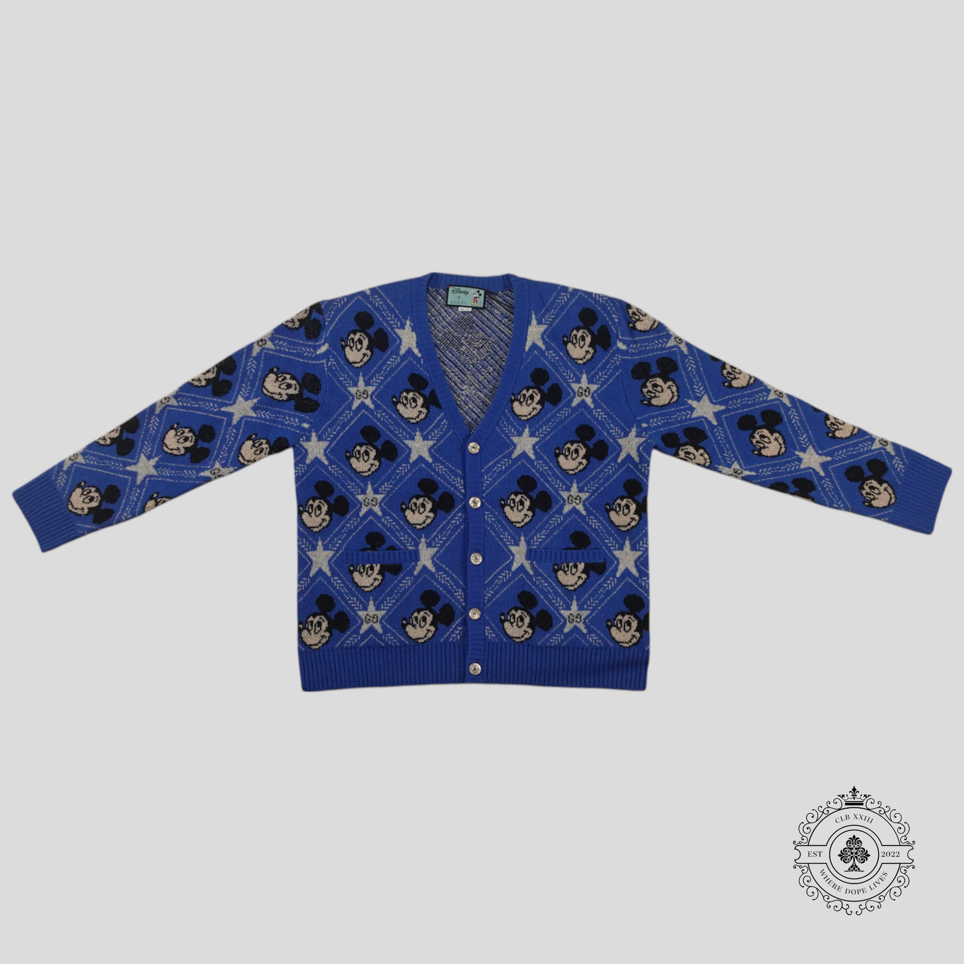 Gucci X Disney Wool Intarsia Cardigan in Blue