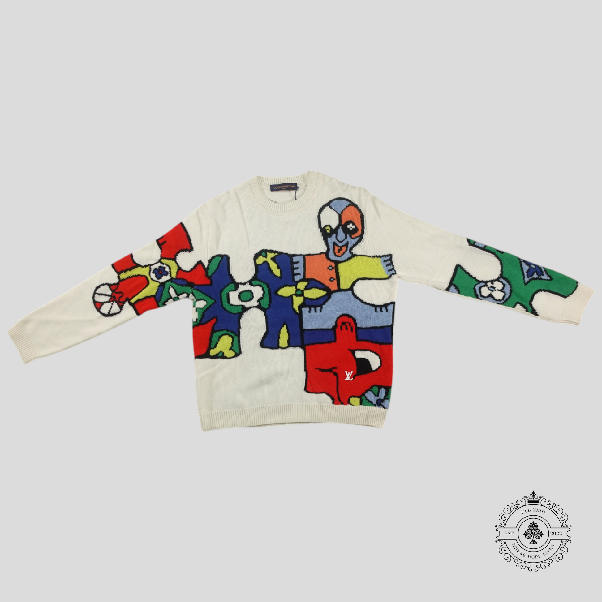 Louis Vuitton LV Puzzle Jacquard Crewneck in White