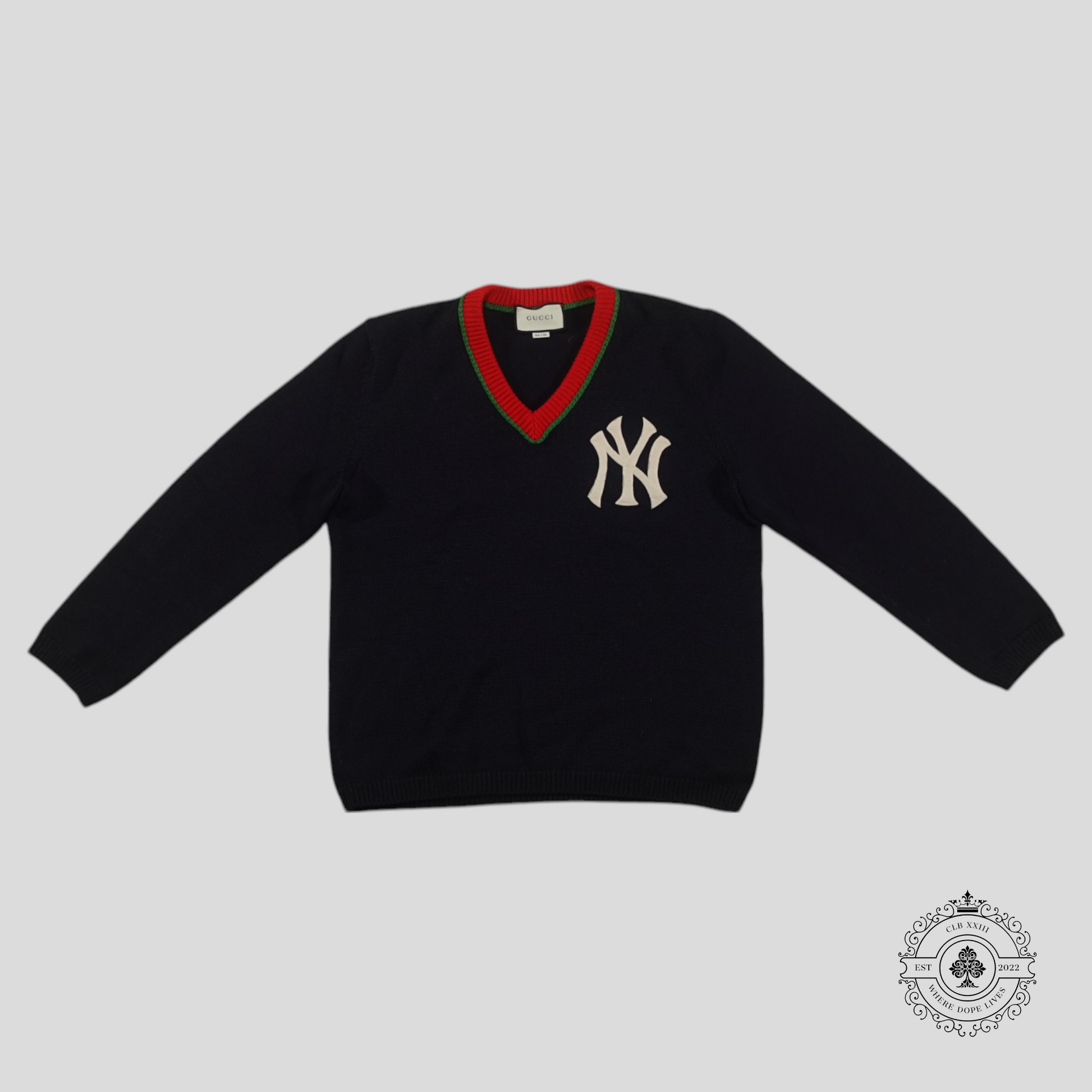 Gucci New York Yankees NY Embroidered Sweater in Navy Blue
