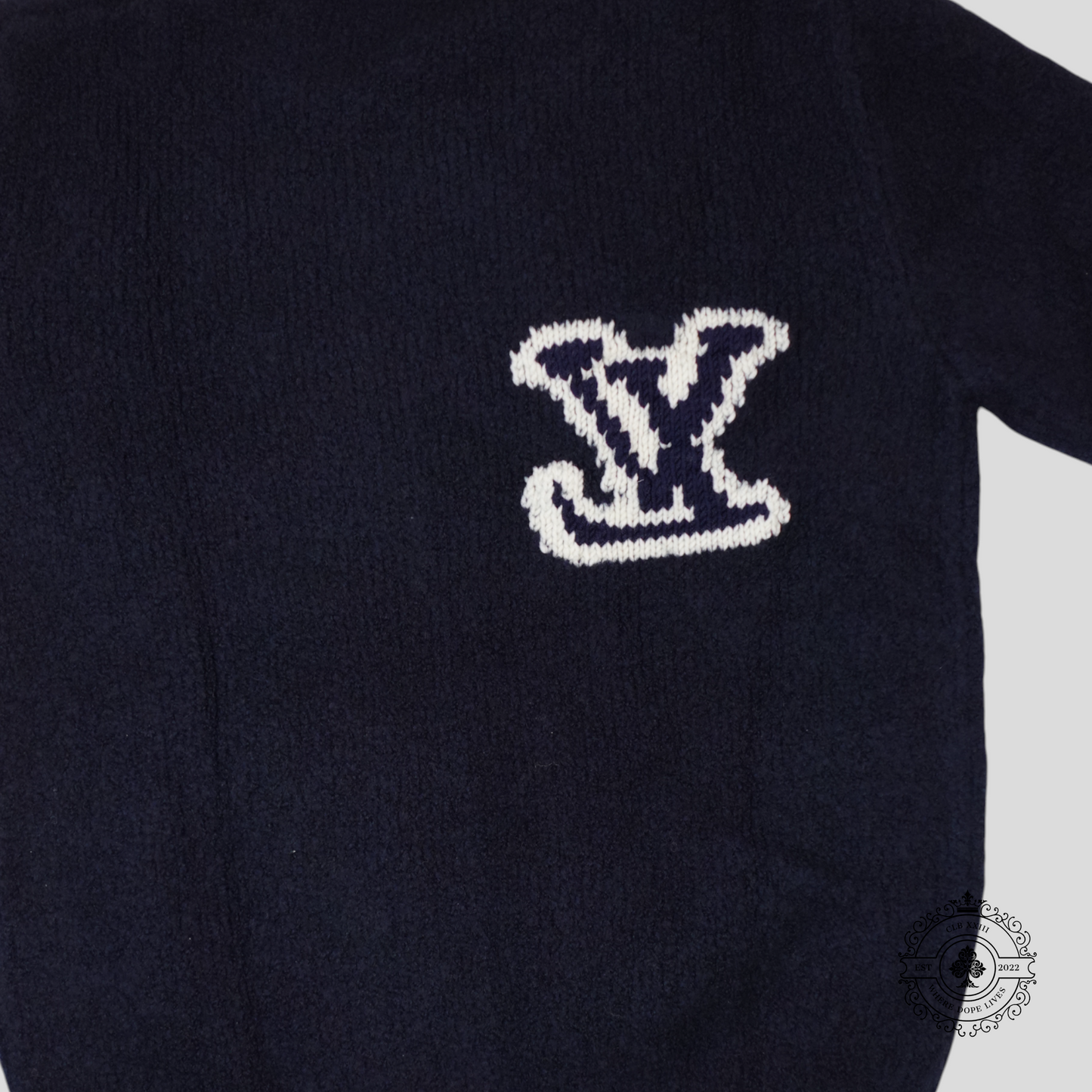 Louis Vuitton LV Intarsia Sweater in Navy Blue