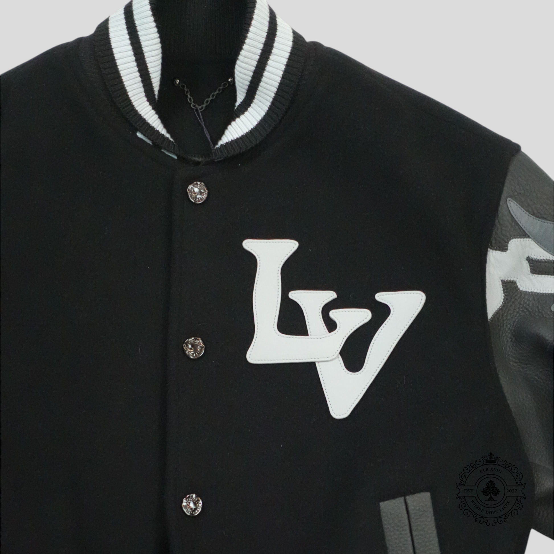 Louis Vuitton Chains Camo Varsity Jacket in Black