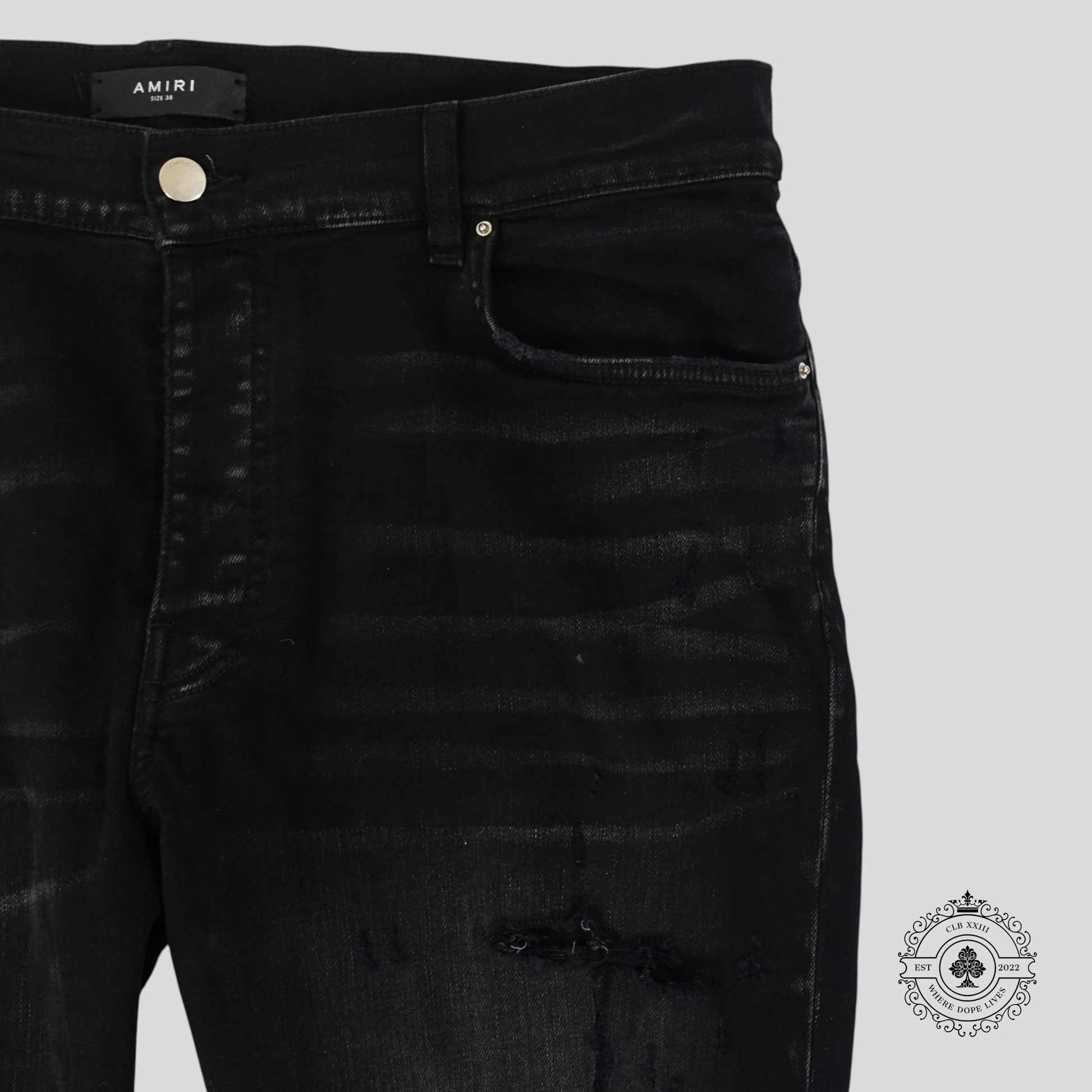 Amiri Core Applique Jeans in Aged Black