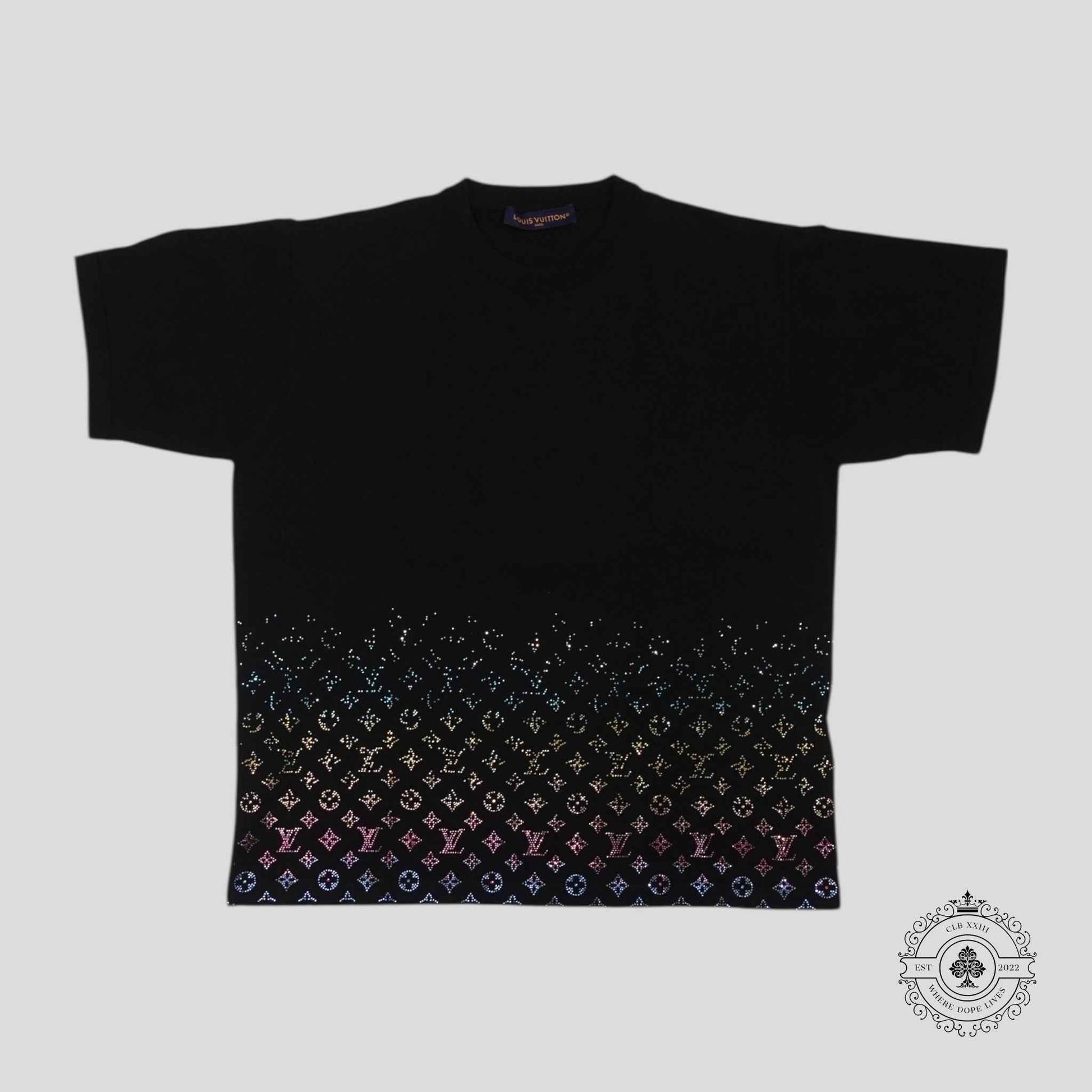 Louis Vuitton Rhinestone Monogram Degrade Tee in Black
