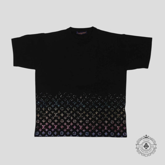 Louis Vuitton Rhinestone Monogram Degrade Tee in Black