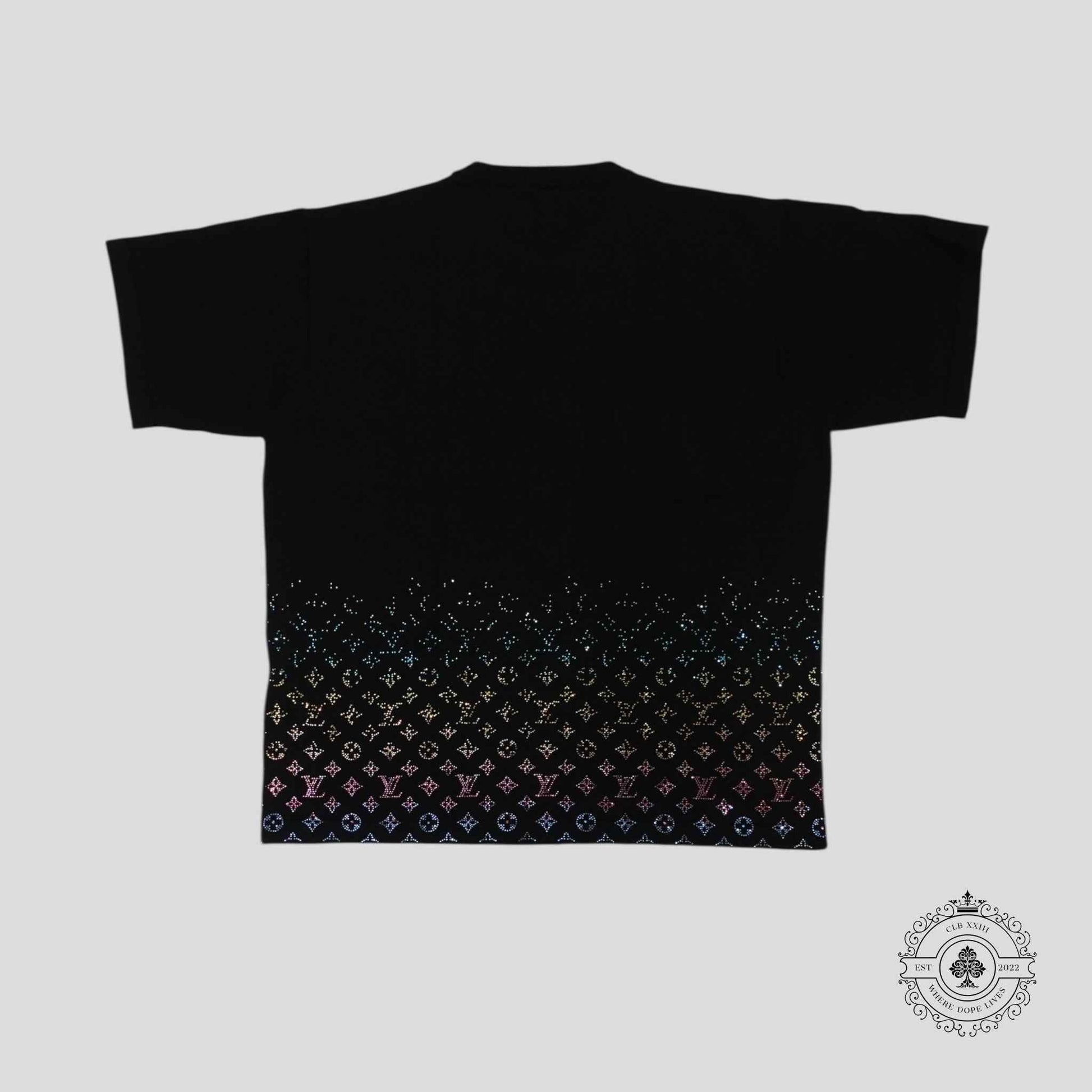 Louis Vuitton Rhinestone Monogram Degrade Tee in Black