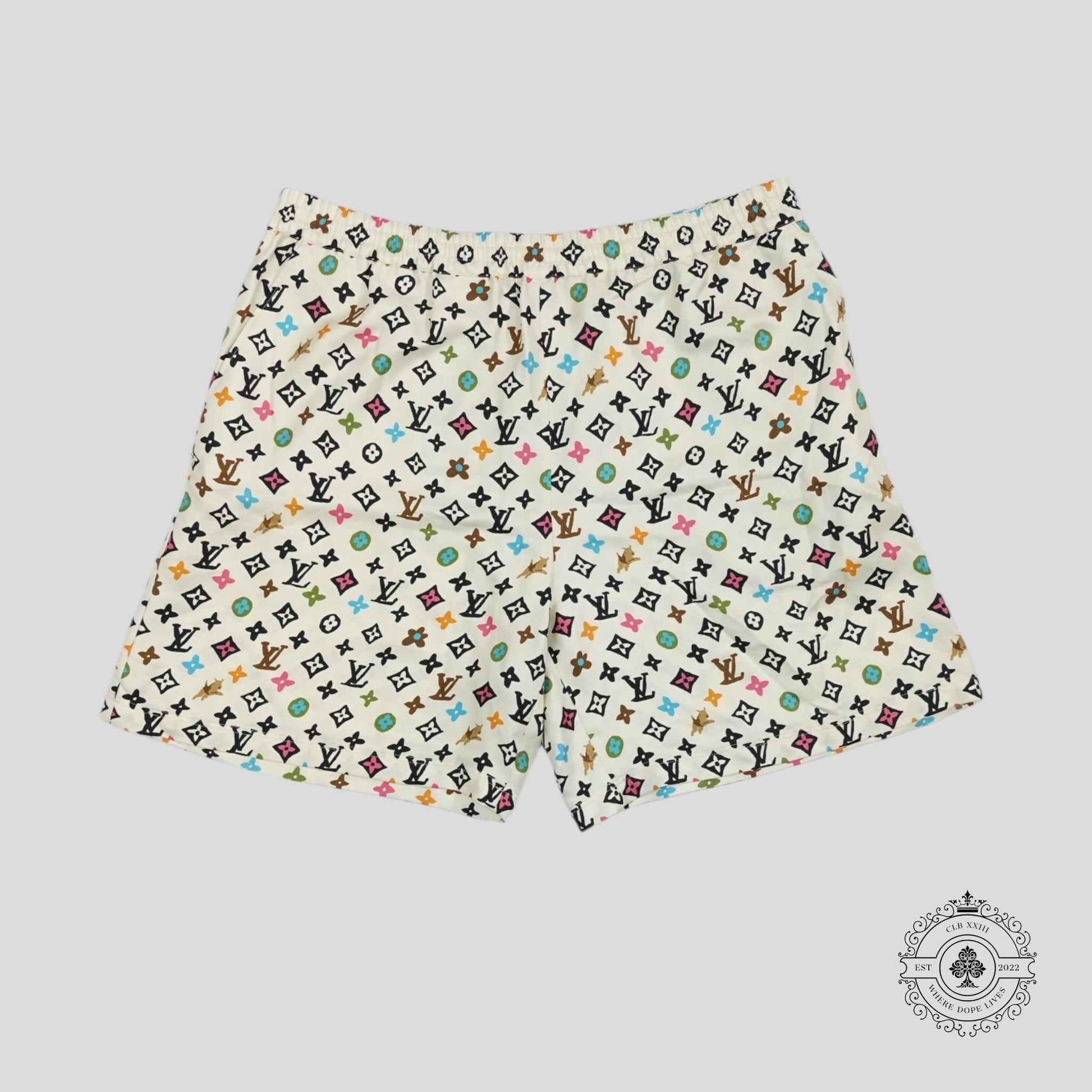 Louis Vuitton Monogram Craggy Silk Shorts in Cream