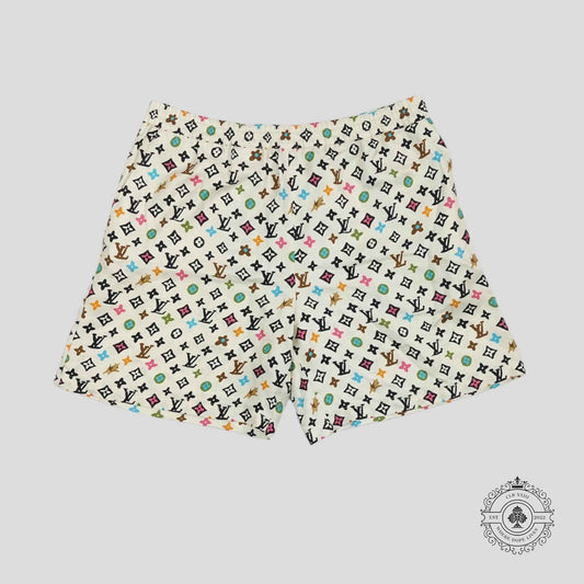 Louis Vuitton Monogram Craggy Silk Shorts in Cream