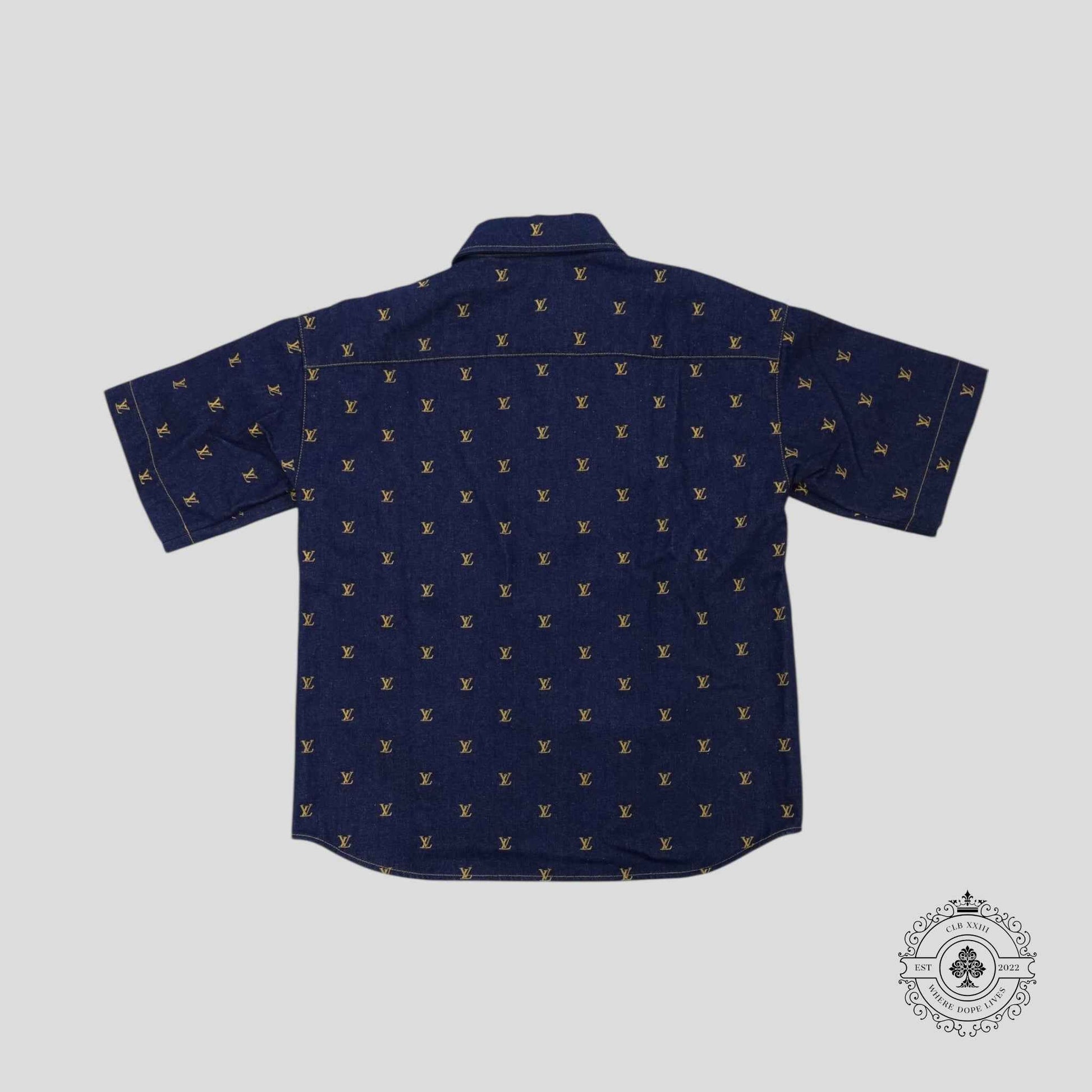 Louis Vuitton LV Embroidered Denim Shirt in Dark Wash