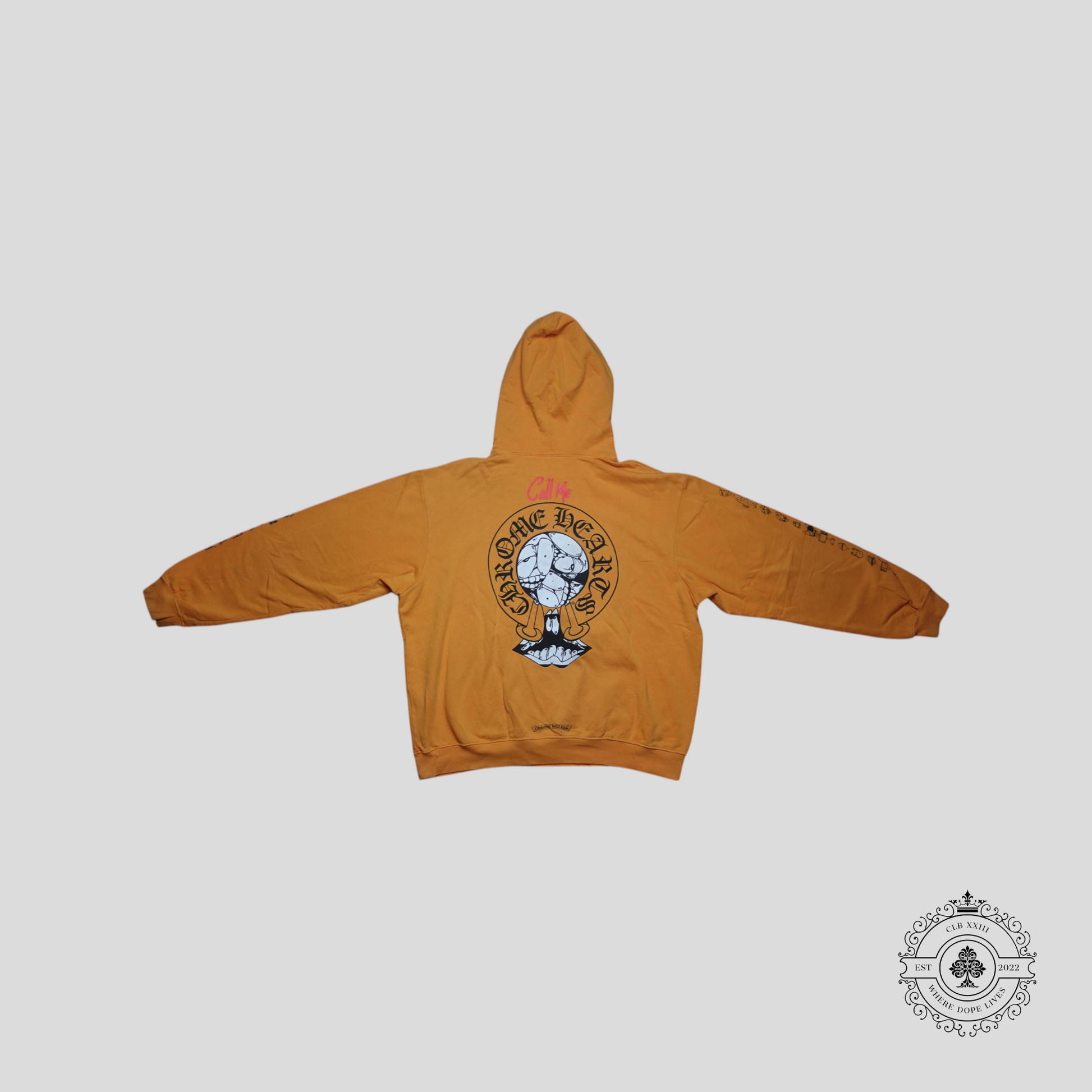 Chrome Hearts X Matty Boy Call Me Hoodie in Yellow