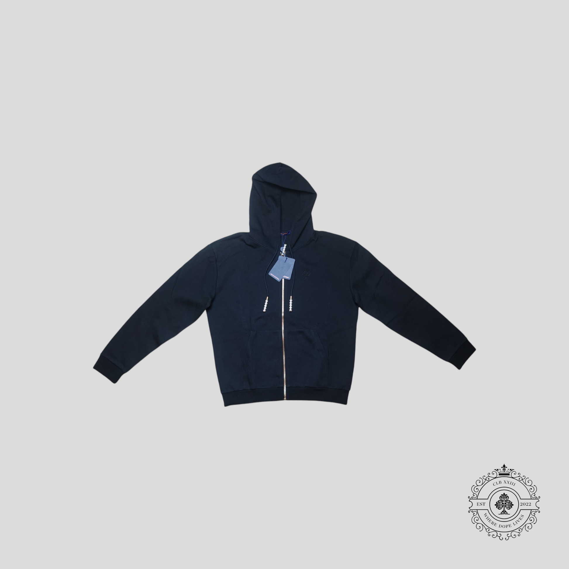 Louis Vuitton Marque Deposee Zip Through Hoodie in Black
