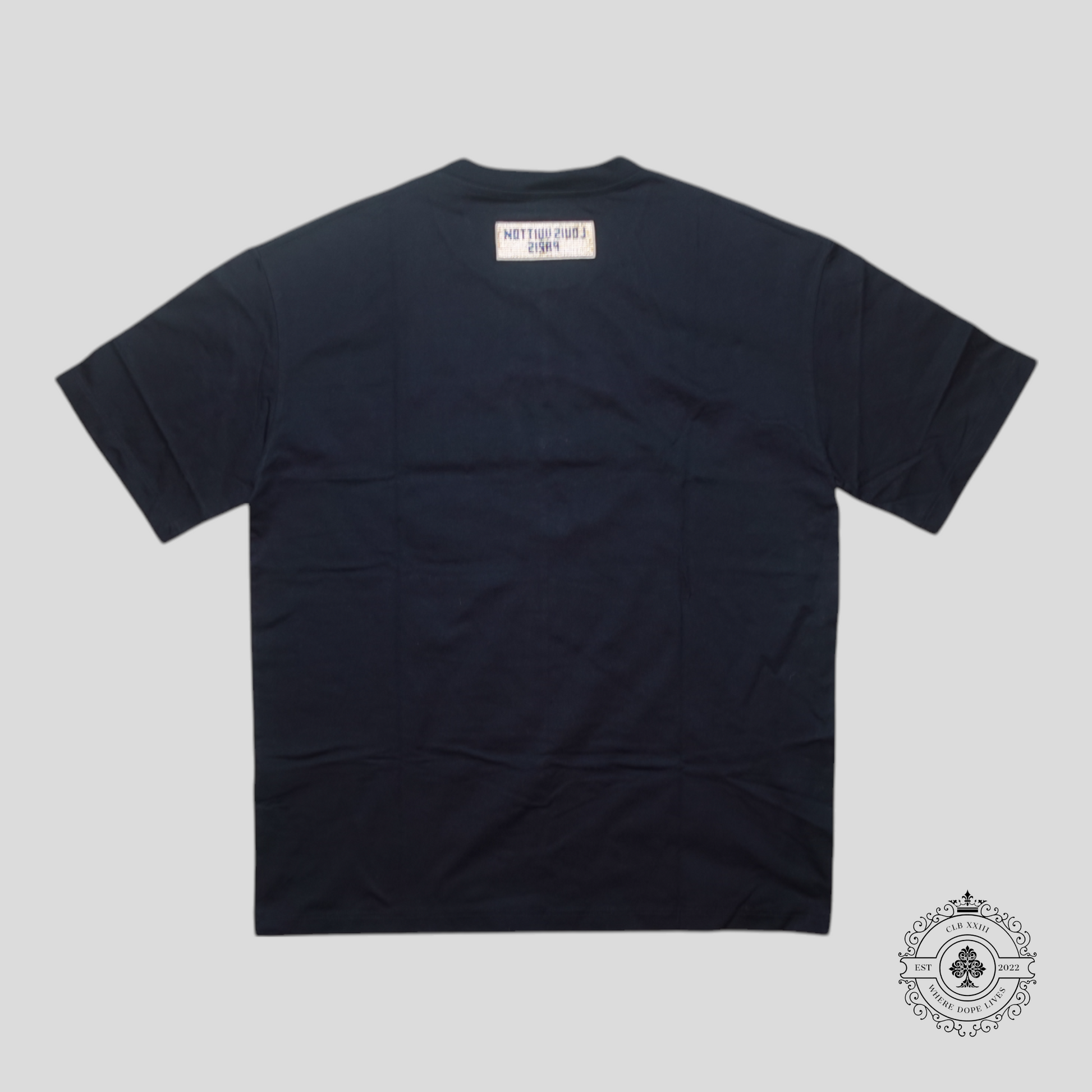 Louis Vuitton Beads Embroidered T-Shirt in Black/Silver