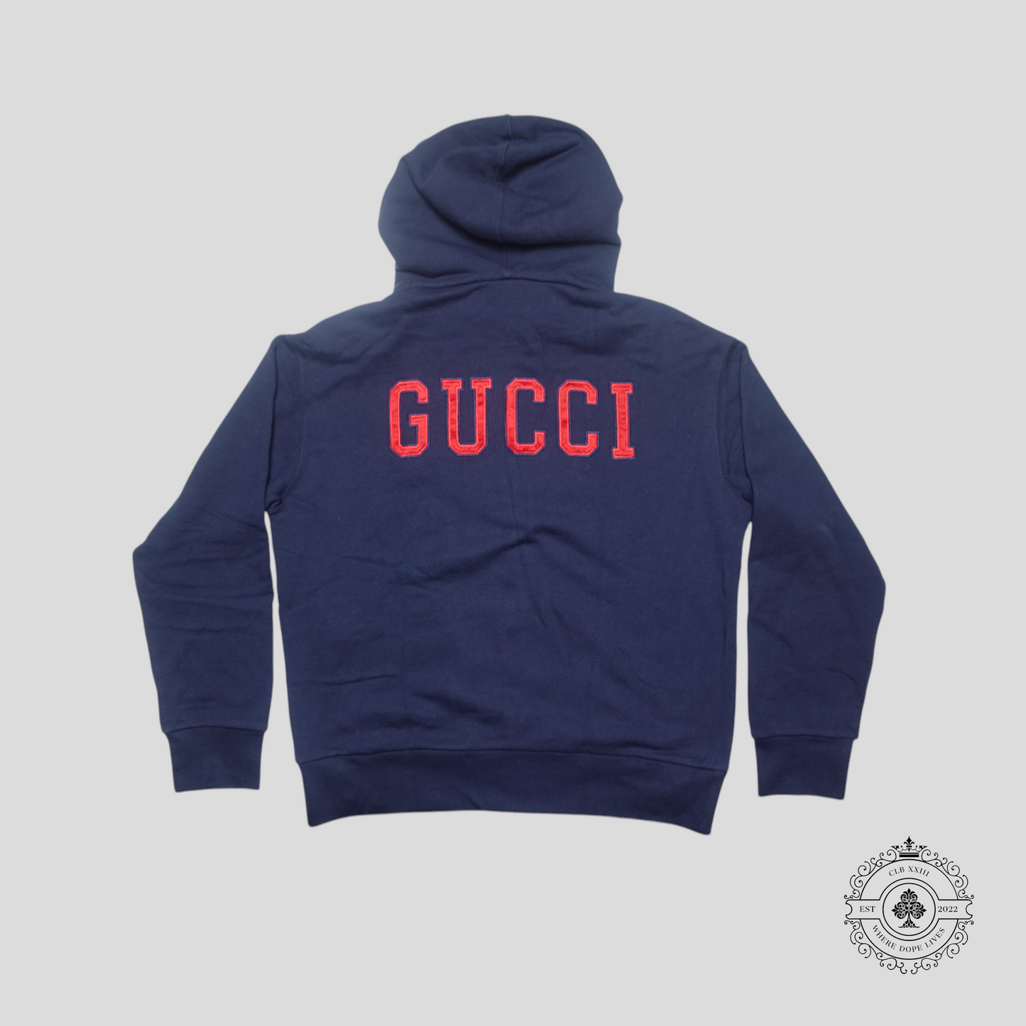Gucci New York Yankees Zip Up Hoodie in Navy Blue