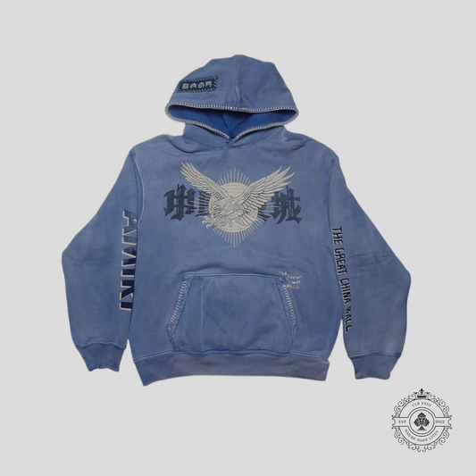 Amiri The Great China Wall Hoodie in Blue