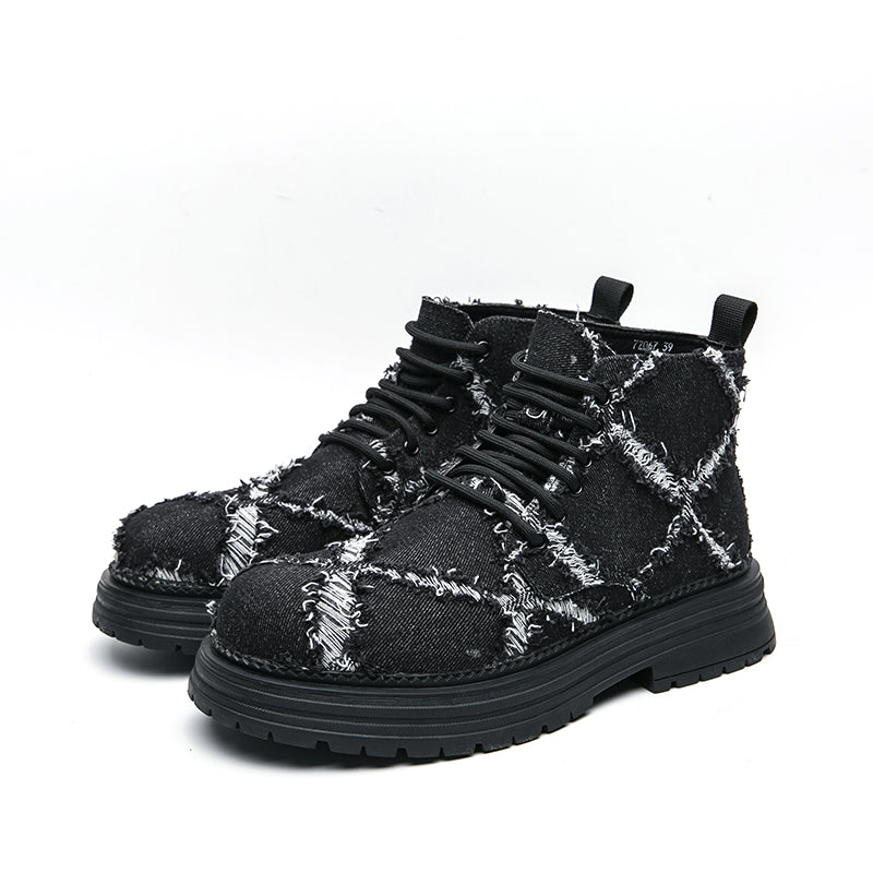MLB LTHR-05 Textured High-Top Boots - Luxuryurbanwear