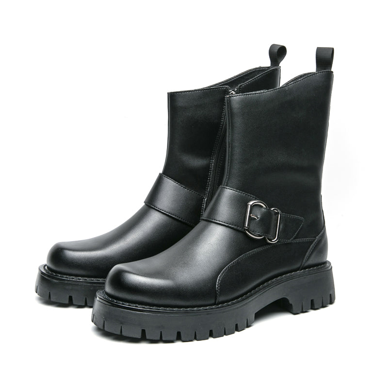 MLB LTHR-11 Rugged Mid-Calf Boots - Luxuryurbanwear