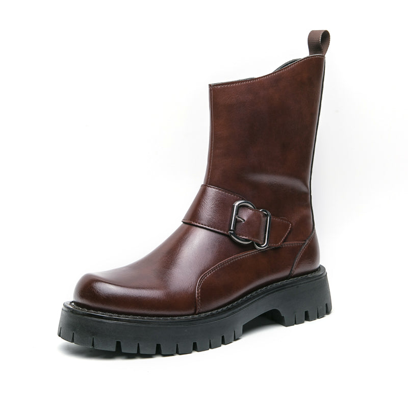 MLB LTHR-11 Rugged Mid-Calf Boots - Luxuryurbanwear