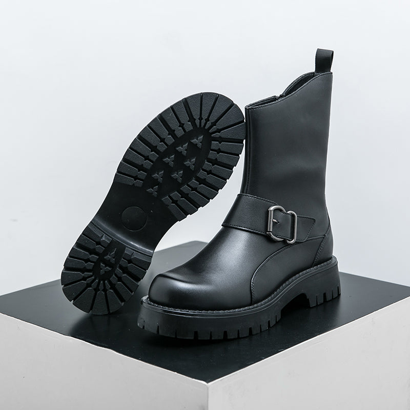 MLB LTHR-11 Rugged Mid-Calf Boots - Luxuryurbanwear