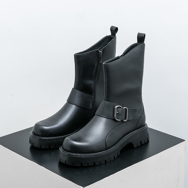 MLB LTHR-11 Rugged Mid-Calf Boots - Luxuryurbanwear