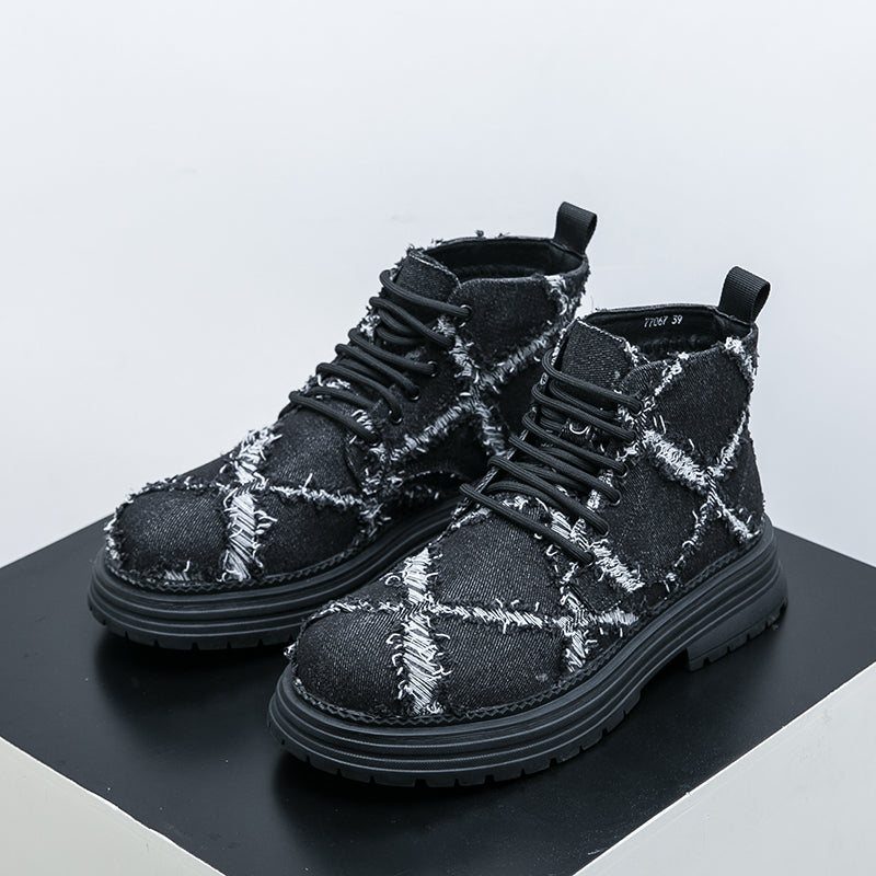 MLB LTHR-05 Textured High-Top Boots - Luxuryurbanwear
